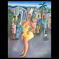 'Favela' (2003) - Oil on canvas Painting of Favela' Life