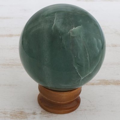 Quartz ball, 'Green Healer' - Quartz ball
