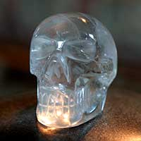 Quartz statuette, 'Crystal Skull' - Quartz statuette