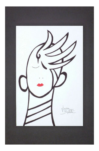 'La Paloma' - Impresión de retrato expresionista de mujer con paloma