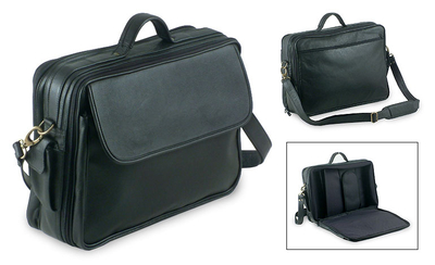Leather laptop case, Notorious (black)