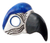 Leather mask, 'Blue Macaw' - Handmade Brazilian Carnaval Bird Mask thumbail