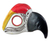 Leather mask, 'Scarlet Macaw' - Leather Carnaval Bird Mask thumbail