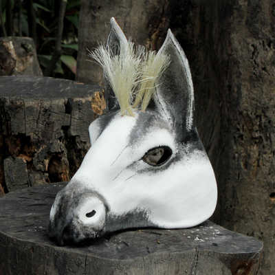 Leather mask, White Horse