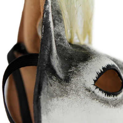Leather mask, 'White Horse' - Leather Carnaval Horse Mask