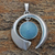 Aquamarine pendant, 'Sea Wave' - Fair Trade Modern Fine Silver Aquamarine Pendant thumbail