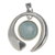 Aquamarine pendant, 'Sea Wave' - Fair Trade Modern Fine Silver Aquamarine Pendant (image 2a) thumbail