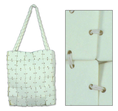 Shoulder bag, 'White Crystal' - Shoulder bag