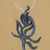 Lederhalskette „Rose Exotica“ – Halskette aus Leder und Silber mit Blumenmuster