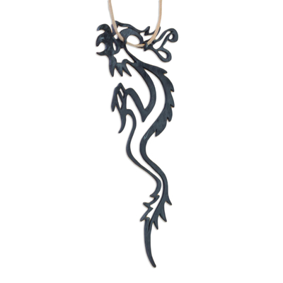 Leather necklace, 'Dragon Fantasy' - Leather necklace