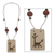 Cave art necklace, 'Hunting Victory' - Cave art necklace