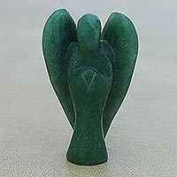 Aventurine statuette, 'Angel of Love' - Prayerful Gemstone Angel Statuette 