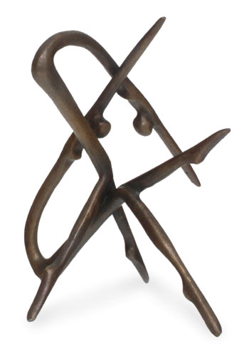 Bronze sculpture, 'Intersection' - Bronze sculpture