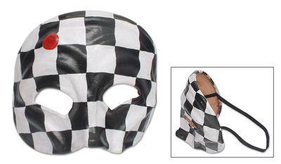Leather mask, 'Harlequin' - Handcrafted Leather Carnaval Mask