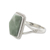 Jade cocktail ring, 'Green Nuances' - Guatemala Handcrafted Sterling Silver and Faceted Jade Ring (image 2c) thumbail
