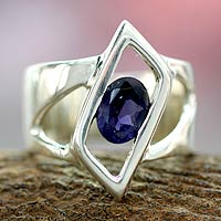 Iolite solitaire ring, In Balance