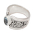 Blauer Topas-Einzelsteinring - Handgefertigter breiter Ring aus Sterlingsilber mit blauem Topas