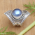 Cultured pearl cocktail ring, 'Faithful' - Sterling Silver and Pearl Cocktail Ring (image 2) thumbail