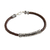 Sterling silver and leather bracelet, 'Java Groove' - Silver and Braided Leather Bracelet