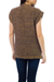 Alpaca blend cardigan vest, 'Brown Boucle' - Andean Baby Alpaca Blend Boucle Short Sleeve Brown Sweater