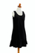 Cotton shift dress, 'Black Gardenia' - Sleeveless Short Black Cotton Dress from Bali