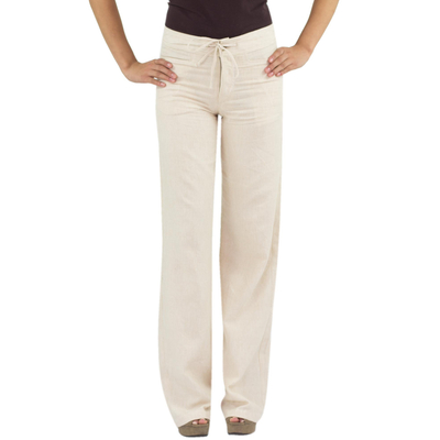Women's cotton pants, 'Naturally Modern' - Women's Handcrafted Central American Cotton Pants