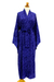 Batik robe, 'Kimono of Blue-Violet Orchids' - Blue Violet Women's Batik Robe from Indonesia (image 2c) thumbail