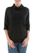 Pullover sweater, 'Evening Flight in Black' - Black Pullover Sweater with Three Quarter Length Sleeves thumbail