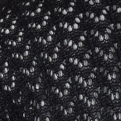 Suéter tipo jersey - Jersey negro con mangas tres cuartos