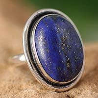 Lapis lazuli cocktail ring, 'Universe' - Lapis Lazuli Cocktail Ring in Sterling Silver Jewelry