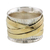 Sterling silver and brass band ring, 'Crisscrossing Grace' - Indian Band Ring Hand Crafted of Sterling Silver and Brass