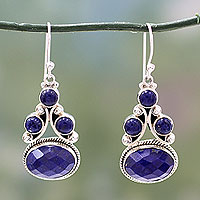 Lapis lazuli dangle earrings, 'Love Foretold' - Sterling Silver Lapis Lazuli Earrings