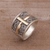 Gold accented sterling silver band ring, 'Holy Light' - Gold Accented Sterling Silver Cross Band Ring (image 2c) thumbail
