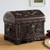 Cedar and leather decorative box, 'Andean Flight' - Cedar and Leather Floral Bird Decorative Box from Peru (image 2) thumbail