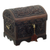 Cedar and leather decorative box, 'Andean Flight' - Cedar and Leather Floral Bird Decorative Box from Peru thumbail