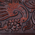 Cedar and leather decorative box, 'Andean Flight' - Cedar and Leather Floral Bird Decorative Box from Peru