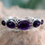Amethyst cuff bracelet, 'Mystic Violet' - Amethyst on Sterling Silver Cuff Bracelet Indian Jewelry