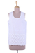 Sleeveless cotton top, 'Summer Charm' - White Cotton Sleeveless Top from India thumbail