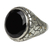 Men's gold accent onyx ring, 'Midnight Oasis' - Men's Gold Accent Onyx Ring
