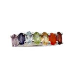 Multi-gemstone chakra ring, 'Positivity' - Multi Gemstone Sterling Silver Ring Chakra Jewelry