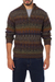 Men's 100% alpaca sweater, 'Traveler' - Peruvian 100% Alpaca Men's Sweater with Zipper thumbail