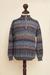 Men's 100% alpaca sweater, 'Traveler' - Peruvian 100% Alpaca Men's Sweater with Zipper (image 2c) thumbail
