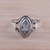 Blue topaz single-stone ring, 'Morning Luxury' - Blue Topaz and Sterling Silver Single Stone Ring from India (image 2b) thumbail