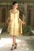 Embellished dress, 'Gujarat Glitz' - Beige Beaded A-Line Golden Dress with Beadwork thumbail