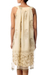 Embellished dress, 'Gujarat Glitz' - Beige Beaded A-Line Golden Dress with Beadwork