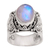 Rainbow moonstone cocktail ring, 'Glorious Vines' - Rainbow Moonstone and Sterling Silver Single Stone Ring thumbail