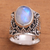 Rainbow moonstone cocktail ring, 'Glorious Vines' - Rainbow Moonstone and Sterling Silver Single Stone Ring (image 2b) thumbail