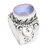 Rainbow moonstone cocktail ring, 'Glorious Vines' - Rainbow Moonstone and Sterling Silver Single Stone Ring (image 2d) thumbail