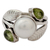 Cultured pearl and peridot cocktail ring, 'Mumbai Romance' - Pearl and Peridot Cocktail Ring from India Jewellery
