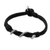 Sterling silver and leather bracelet, 'Serpent' (7.5 inch) - Sterling Silver and Leather Snake Bracelet (7.5 Inch)